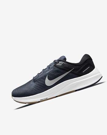 Nike Air Zoom Structure 24 Azules Negros Obsidian Oscuro Grises | MX 5104